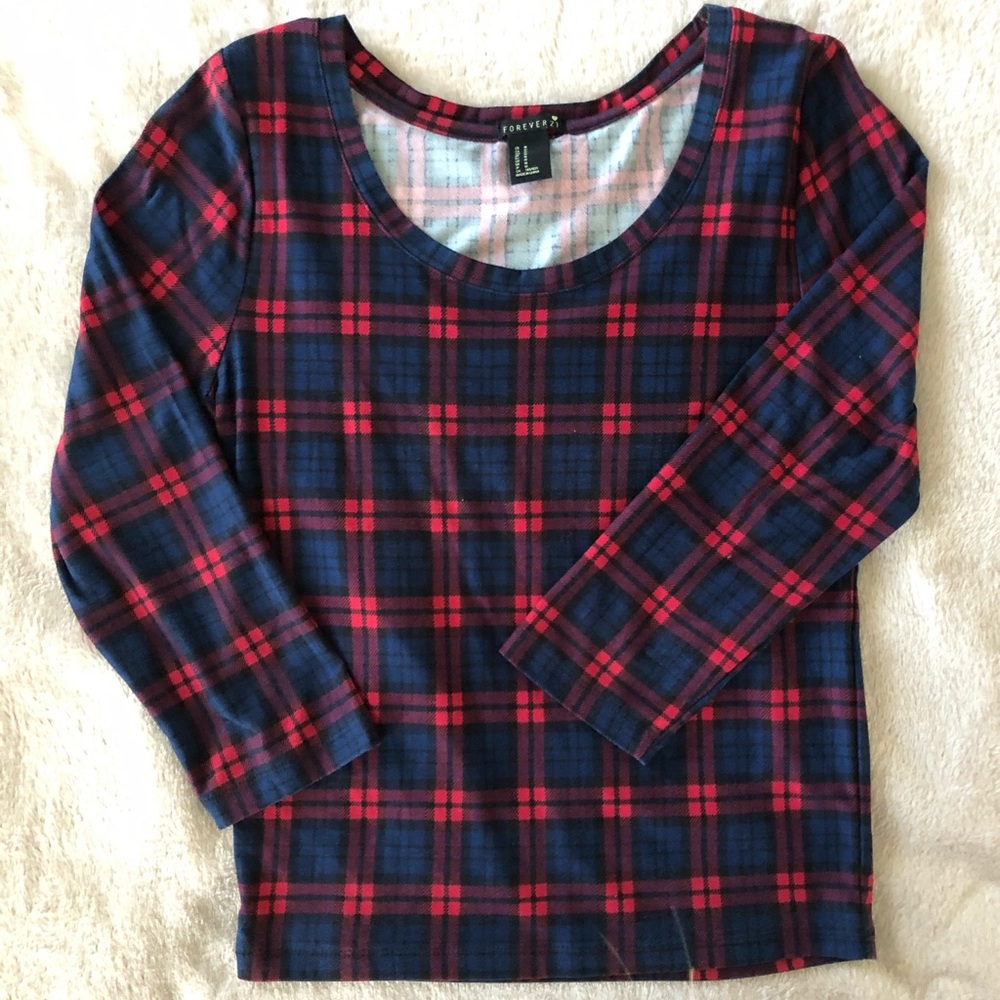 🚨Sale🚨 4 for $25 Forever 21 Checked Tee ❤️